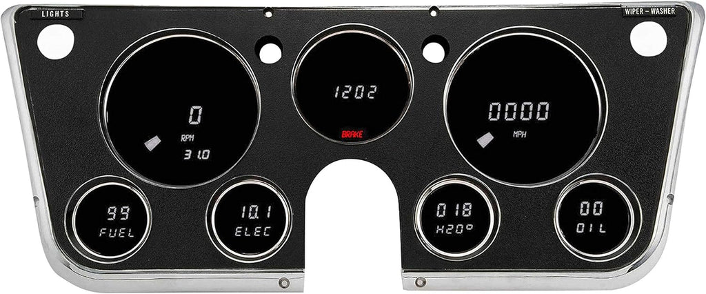 67 - 72 Chevy Truck Dash Panel Replacement Gauge with Bright Green LEDs M618