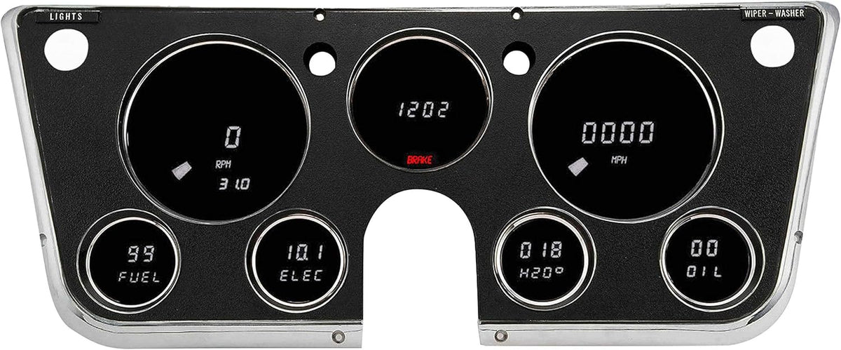 67 - 72 Chevy Truck Dash Panel Replacement Gauge with Bright Green LEDs M618