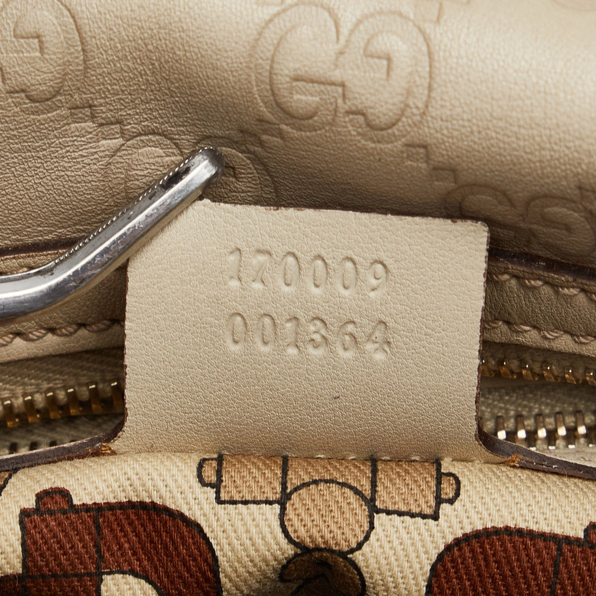 White Calf Leather Boston Bag T50942