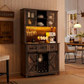 Dark Rustic Oak Kitchen Cabinet Z259547