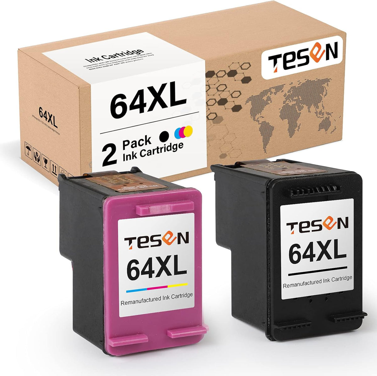 Remanufactured 64XL Ink Cartridge 2 Pack (1 Black + 1 Color) Q42775
