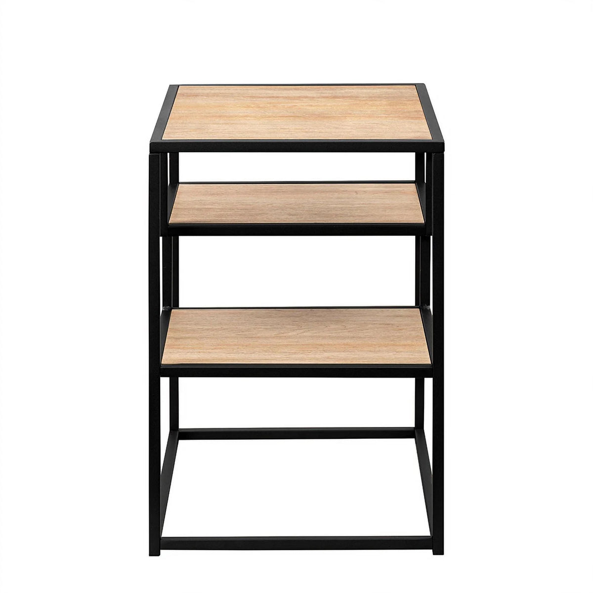 16" Metal and Wood Side Table C3083