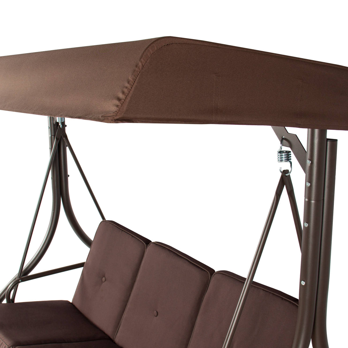 3-Seat Converting Outdoor Patio Swing with Canopy, Brown O598
