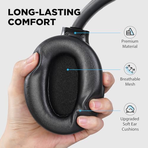 Black Wireless Over Ear Active Noise Cancelling Headphones I73378
