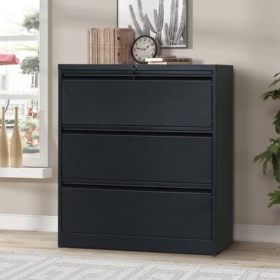 Black 3-Drawer Vertical Filing Cabinet N3430