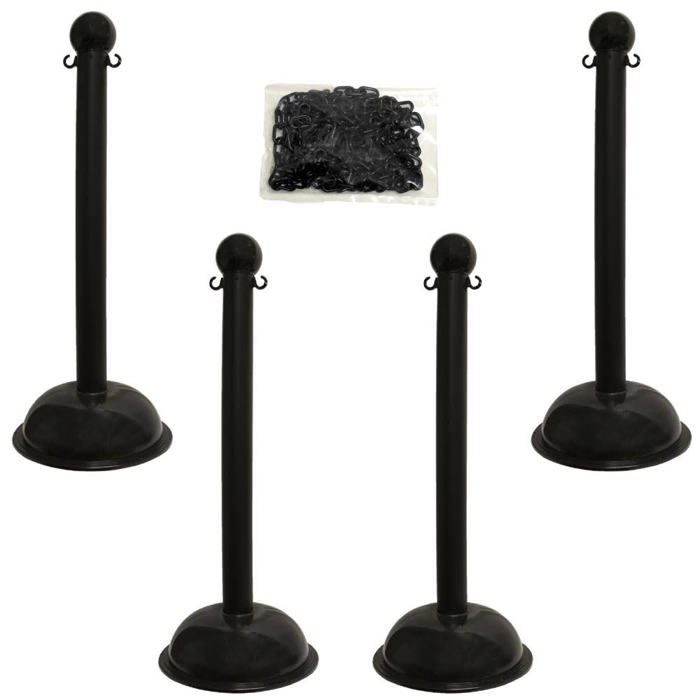 Heavy-Duty Stanchion and Chain Kit in Black T208819