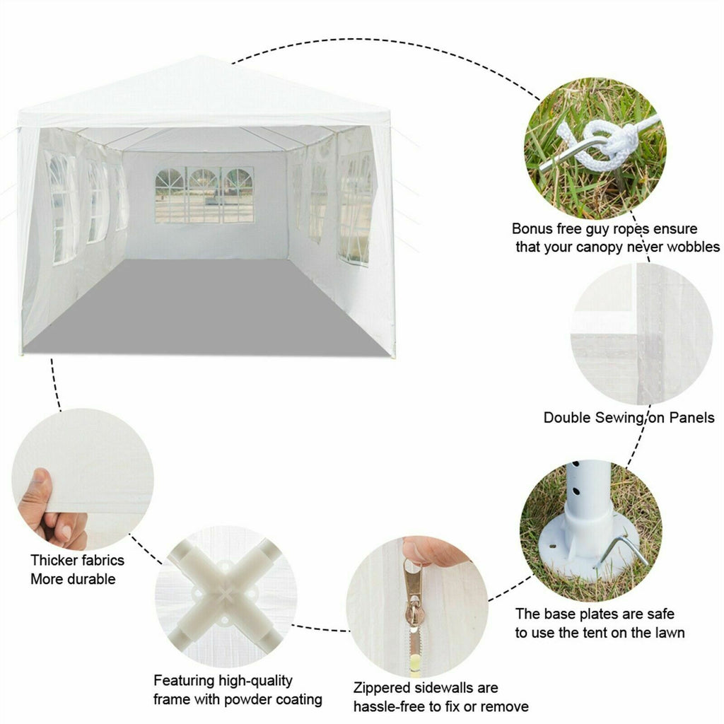 10'x30' Outdoor Canopy Tent with 7 Removable Walls R162