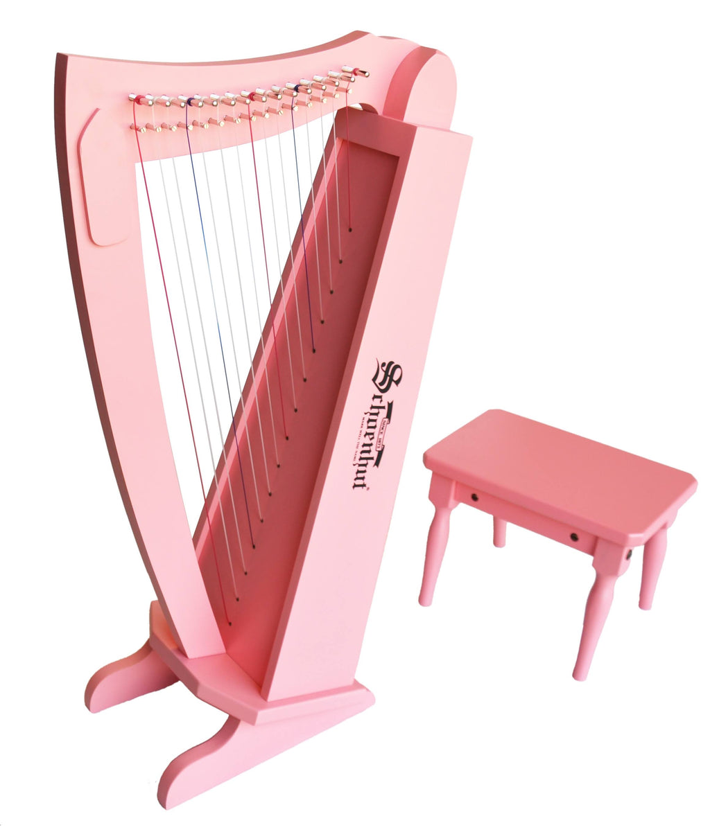 15 String Harp with Bench Pink E9736