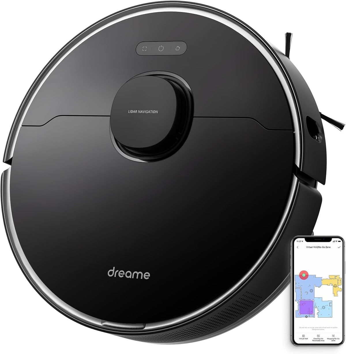 Robot Vacuum Cleaner and Mop with Lidar Navigation, 4000Pa Suction, 2.5h Runtime Q936631