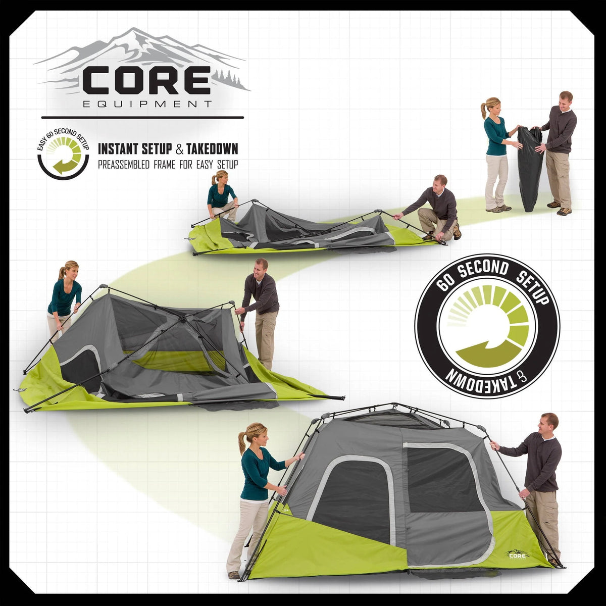 11 x 9-Foot 6-Person Instant Cabin Camping Tent V511333