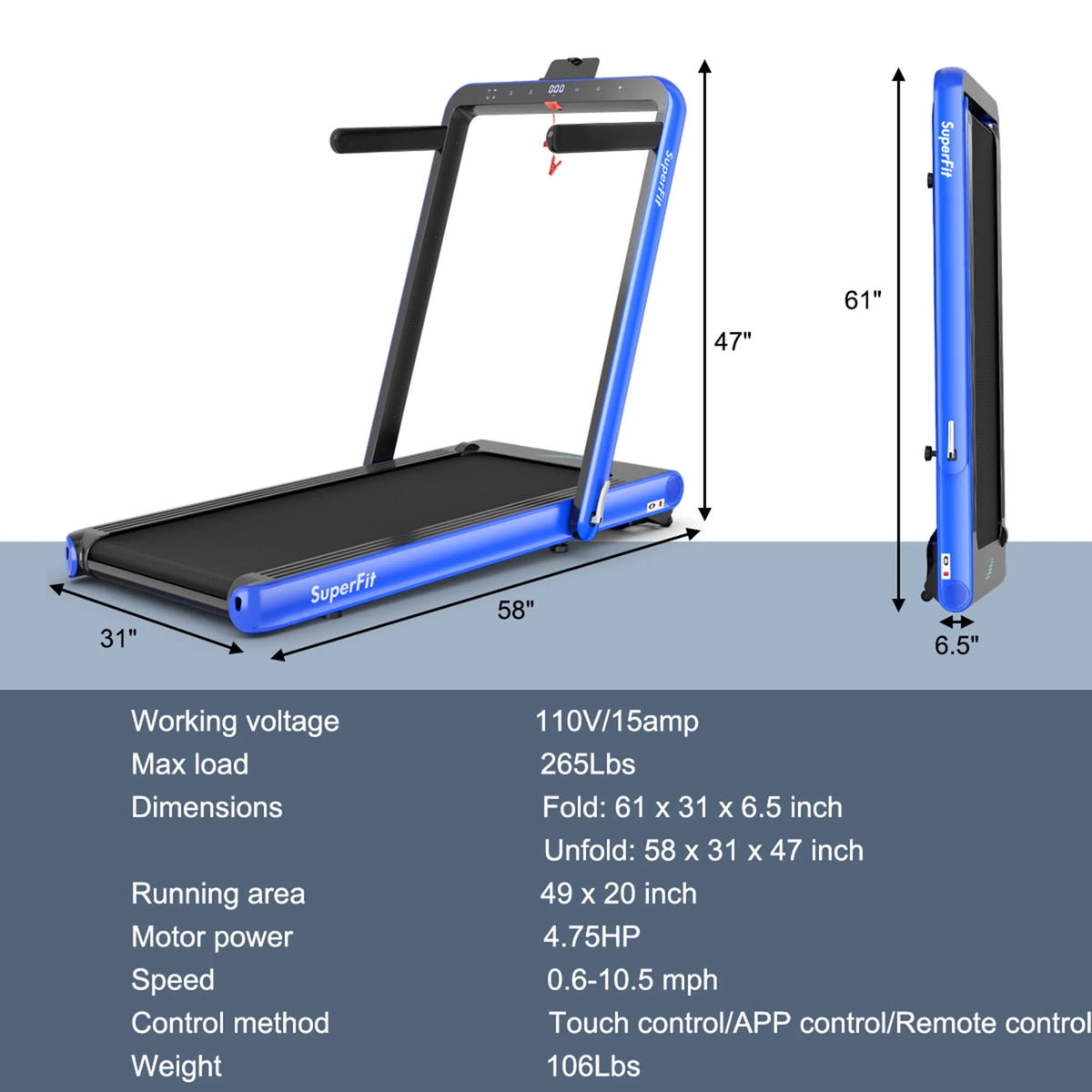 2 in 1 Folding Treadmill D46454