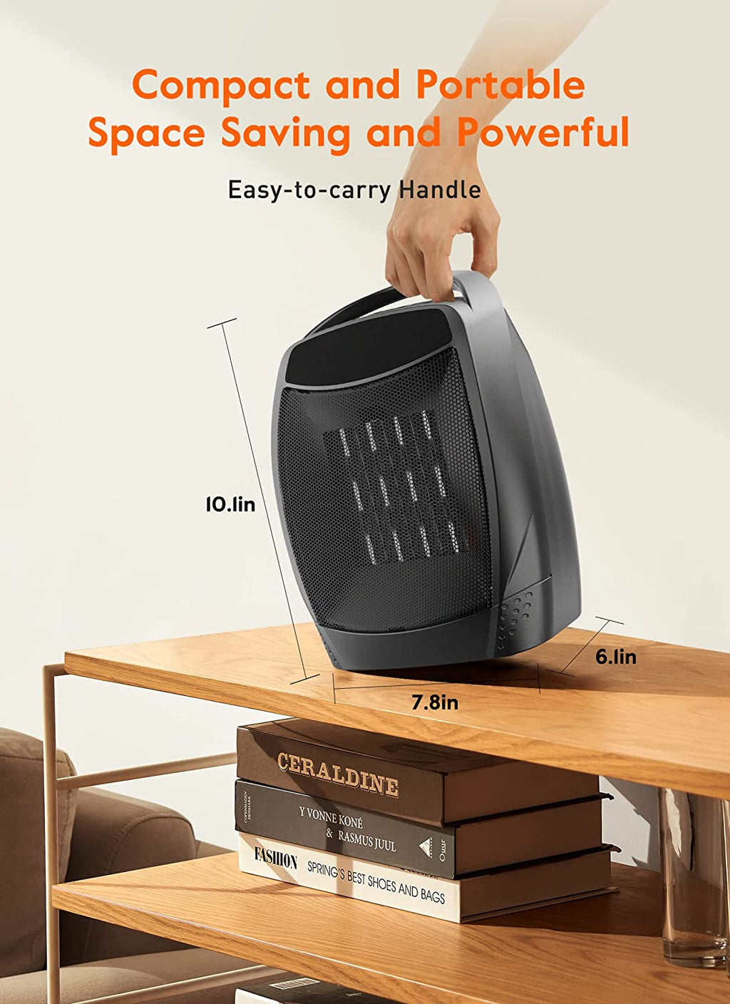 Black 1500W Quiet Electric Heater with Timer G52711