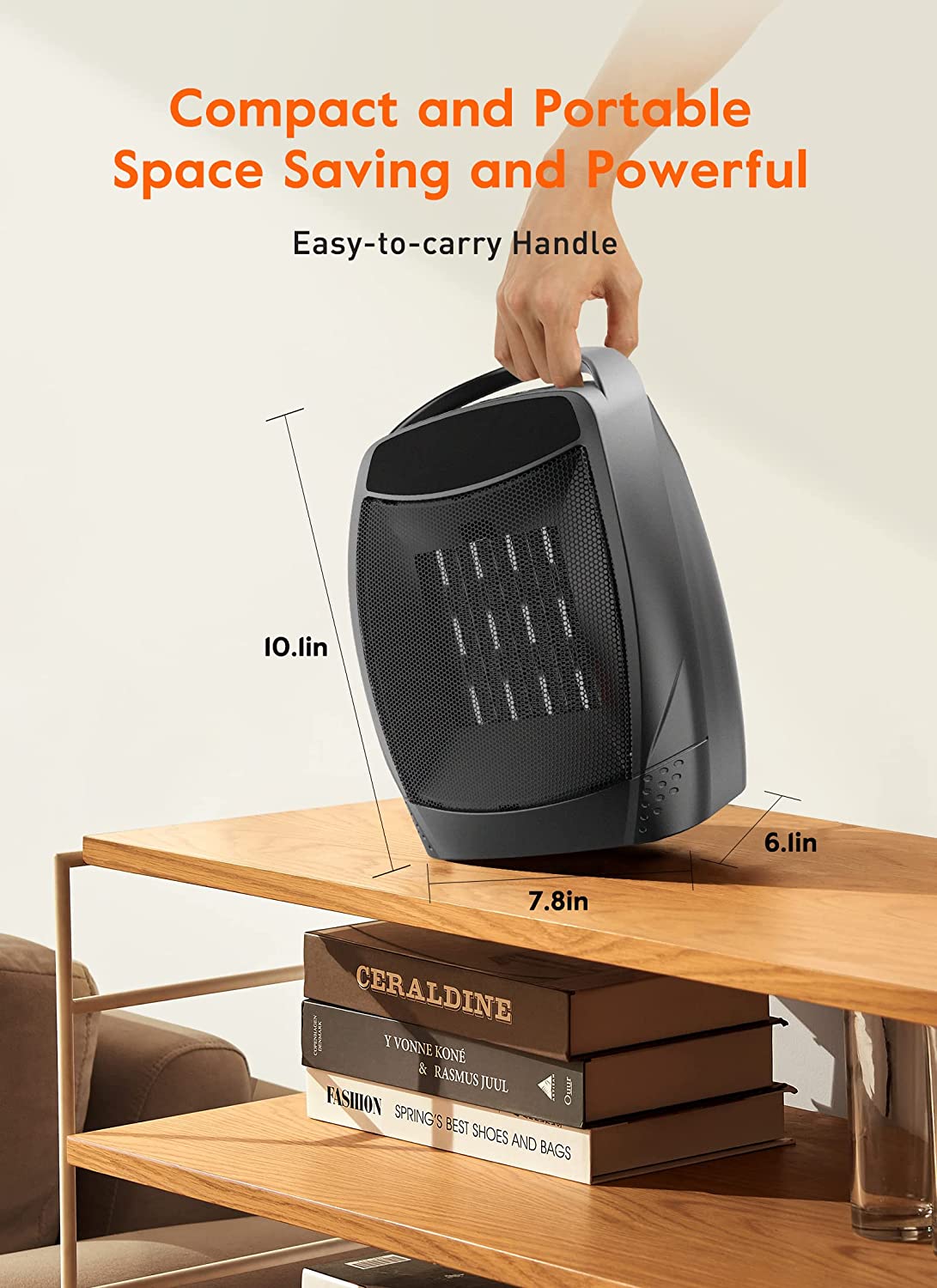 Black 1500W Quiet Electric Heater with Timer G52711