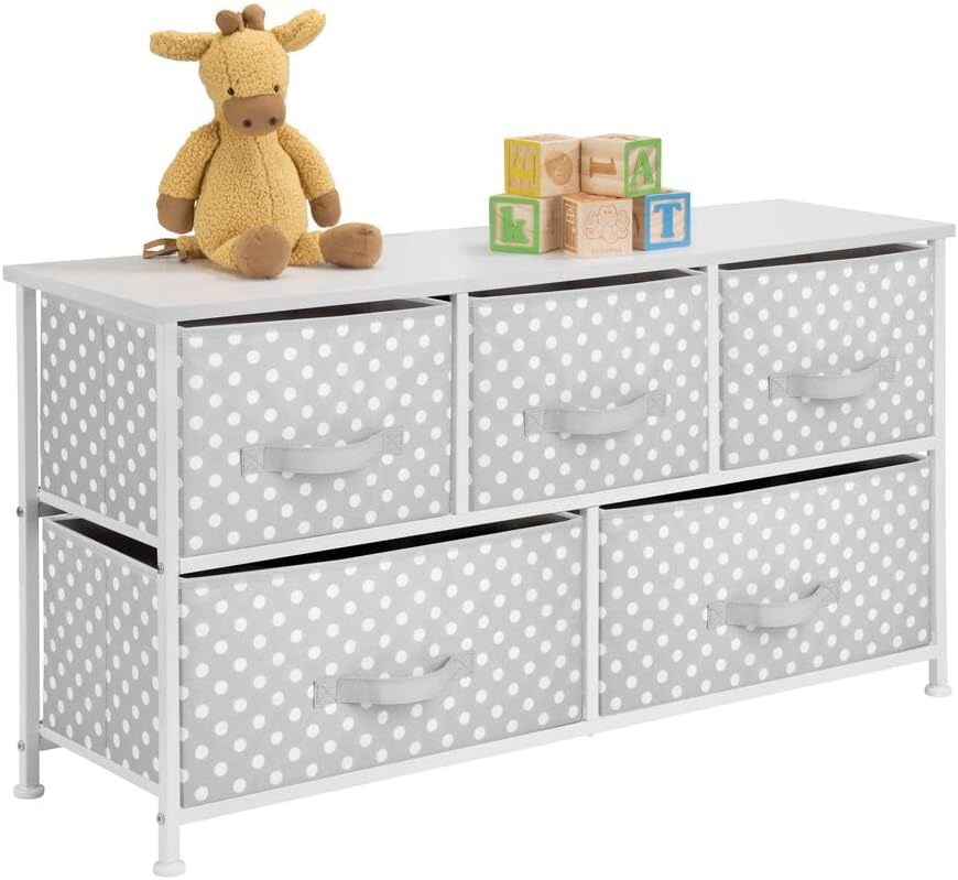 Turquoise Blue 5 Drawer Fabric Dresser B19181