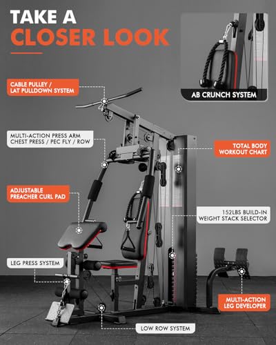 Home Gym with 150LBS Weight Stack H558