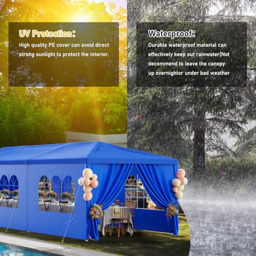 Black 10x30 Heavy Duty Party Tent with 8 Removable Sidewalls B40258