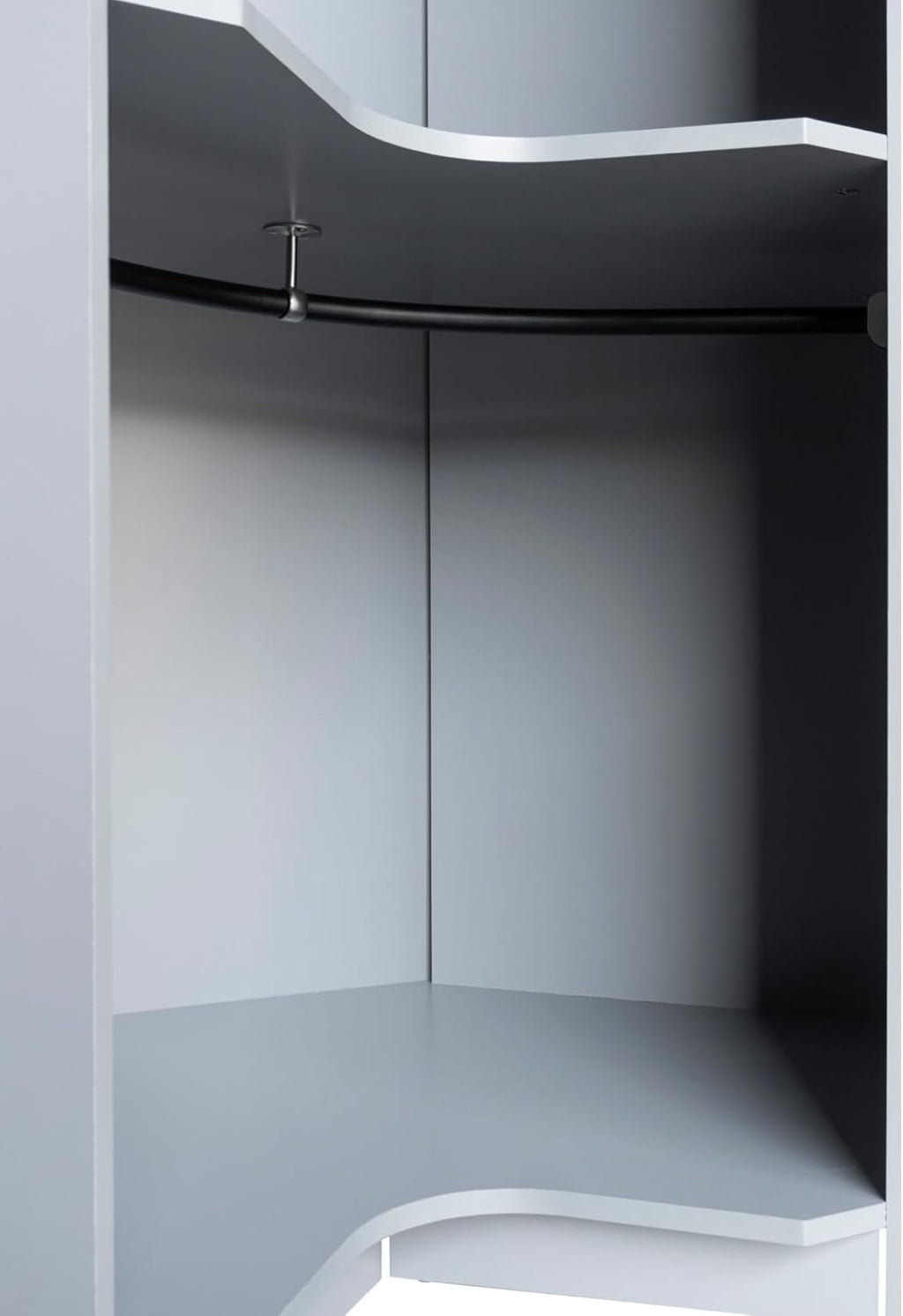 Wooden Corner Armoire Wardrobe with Hanging Rail Q285662