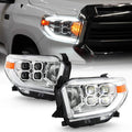 Chrome LED Quad Projector Headlights Headlamps for 2014-2017 Toyota Tundra SR SR5 J3514