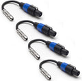 4 Pack 1/4 TS Female to Speakon Adapter Patch Speaker Cable D843