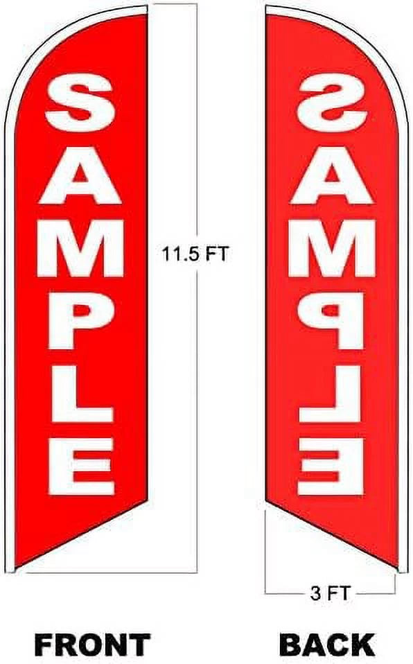 Windless Swooper Flag Feather Banner Sign 3X11.5 Ft Tall P80791