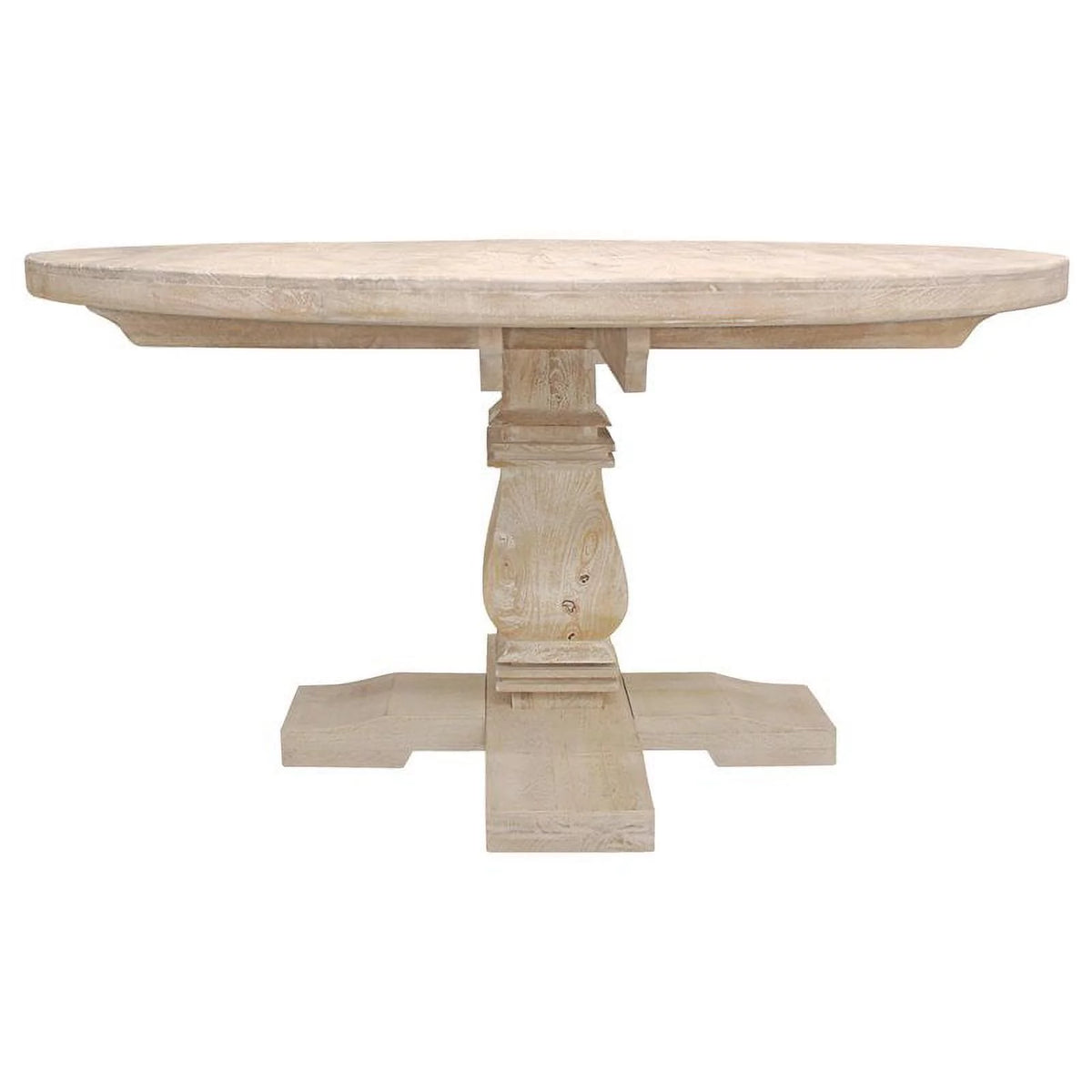 58" Round Solid Mango Wood Dining Table J51836