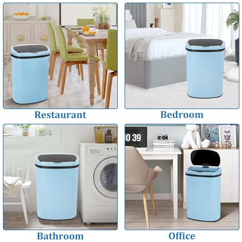 13 Gallon Touch Free Stainless Steel Trash Can W888