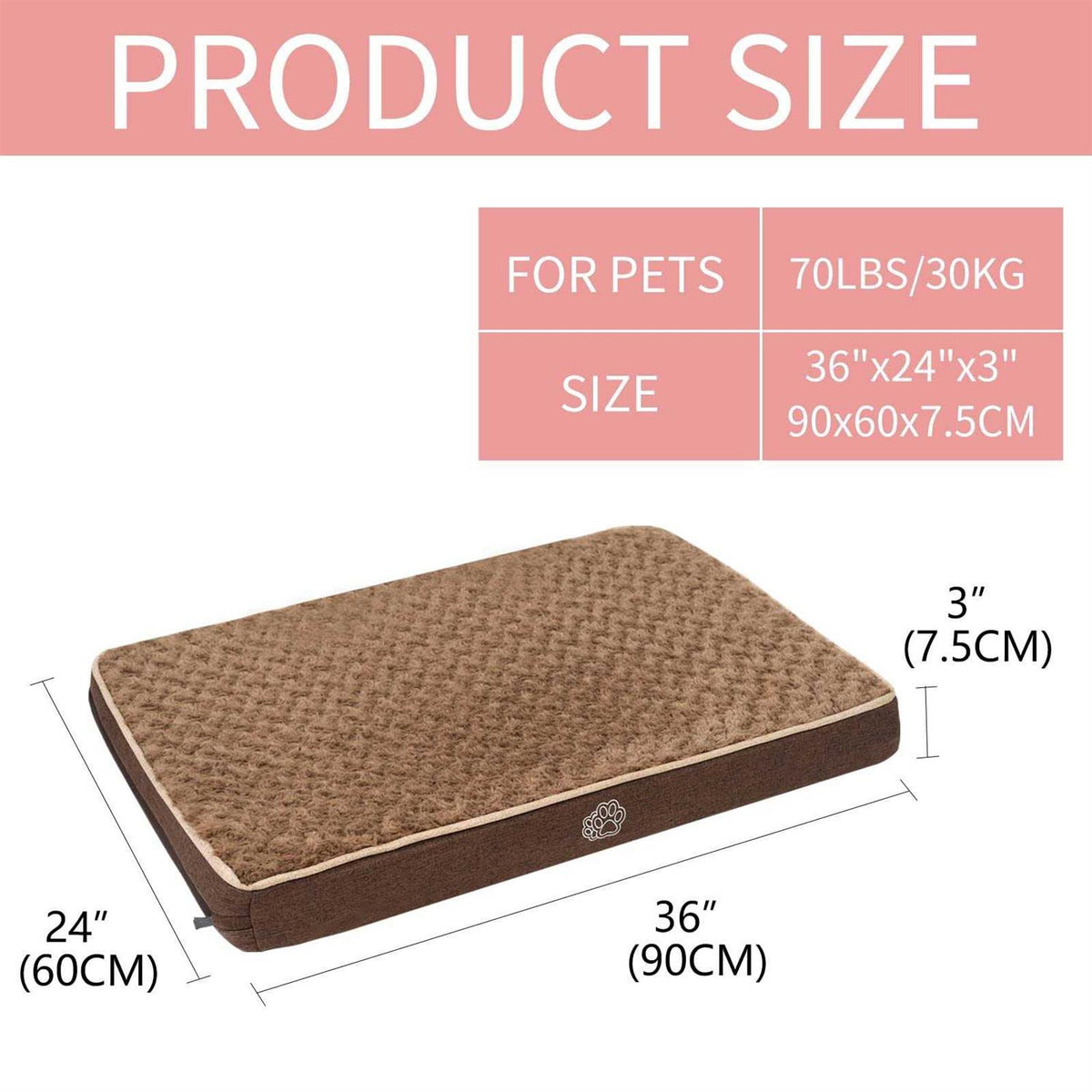 Washable Dog Bed Crate Pad H88608