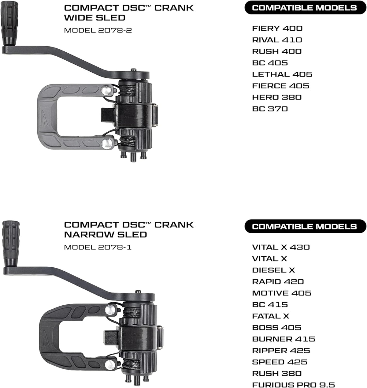 Compact Dead Silent Crank Narrow Sled O15805