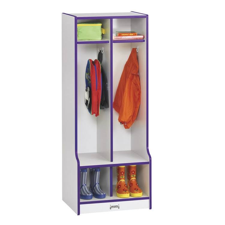 Black 2 Section Coat Locker with Step K3493