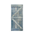 Worn Navy 30 x 84 Solid Pine Wood Interior Sliding Barn Door D618553