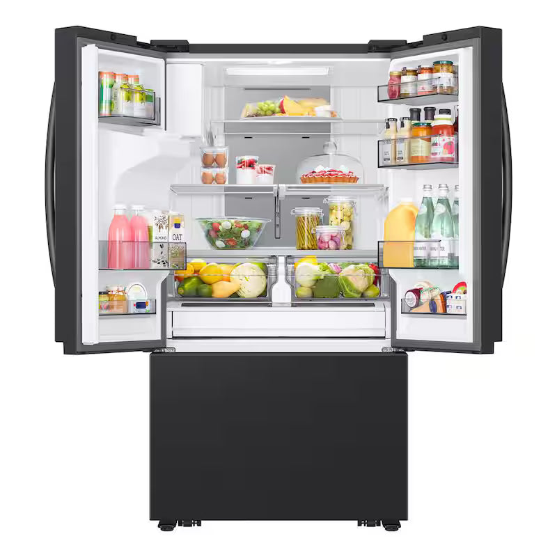 31 cu. ft. 3-Door French Door Refrigerator with Four Types of Ice in Matte Black Steel G765901