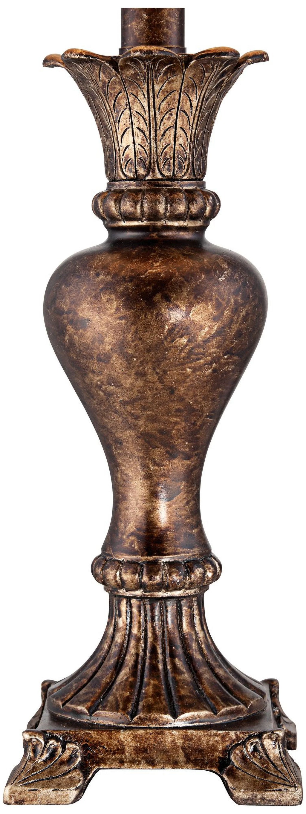 Traditional Accent Table Lamp 21" High Warm Bronze Natural Tone Bell Shade X870311