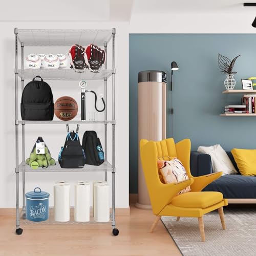 Heavy Duty 5-Shelf Storage Shelving Unit, 1250lbs Loading Capacity, Black D6828