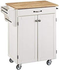 White Stainless Steel Top Kitchen Cart C349659