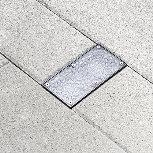 Solar Brick Landscape Path Light, 8x4 Recessed Polyresin Paver, 12 Warm White LEDs H258312