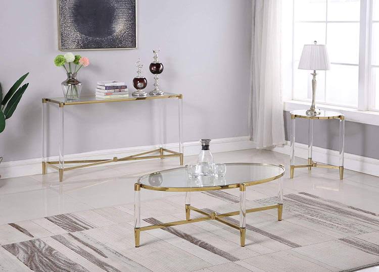 Rectangular Glass Top Sofa Table B243