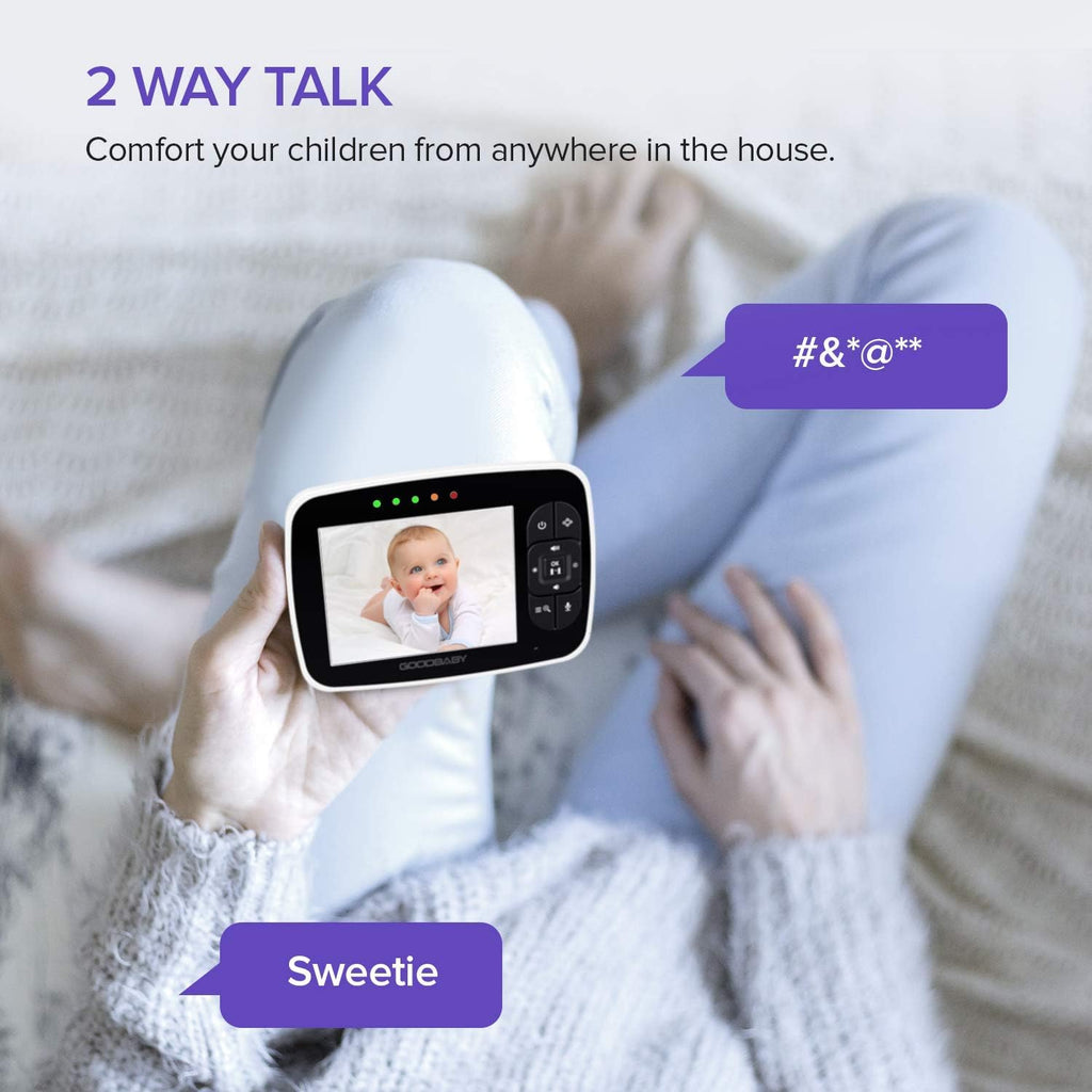Baby Monitor with Remote Pan-Tilt-Zoom Camera, 3.5” Screen, Night Vision, Talk Back L3112