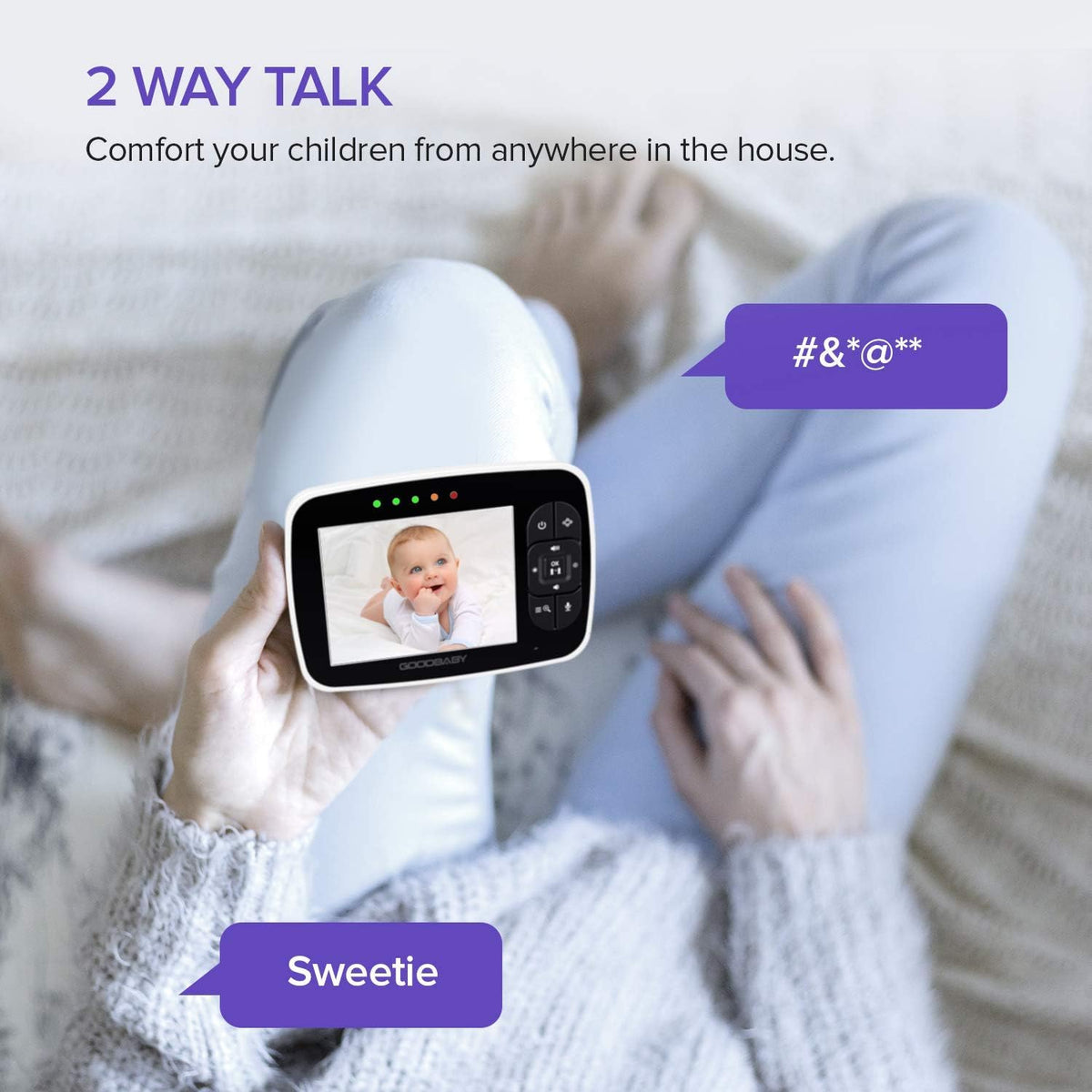 Baby Monitor with Remote Pan-Tilt-Zoom Camera, 3.5” Screen, Night Vision, Talk Back L3112