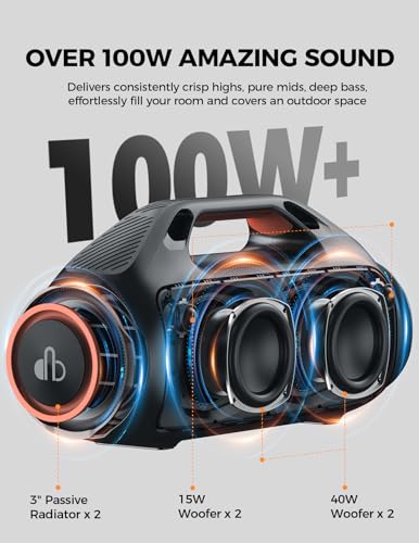 Portable Bluetooth Speaker, 100W, IPX7 Waterproof, 30H Playtime, Bluetooth 5.3 Z52736