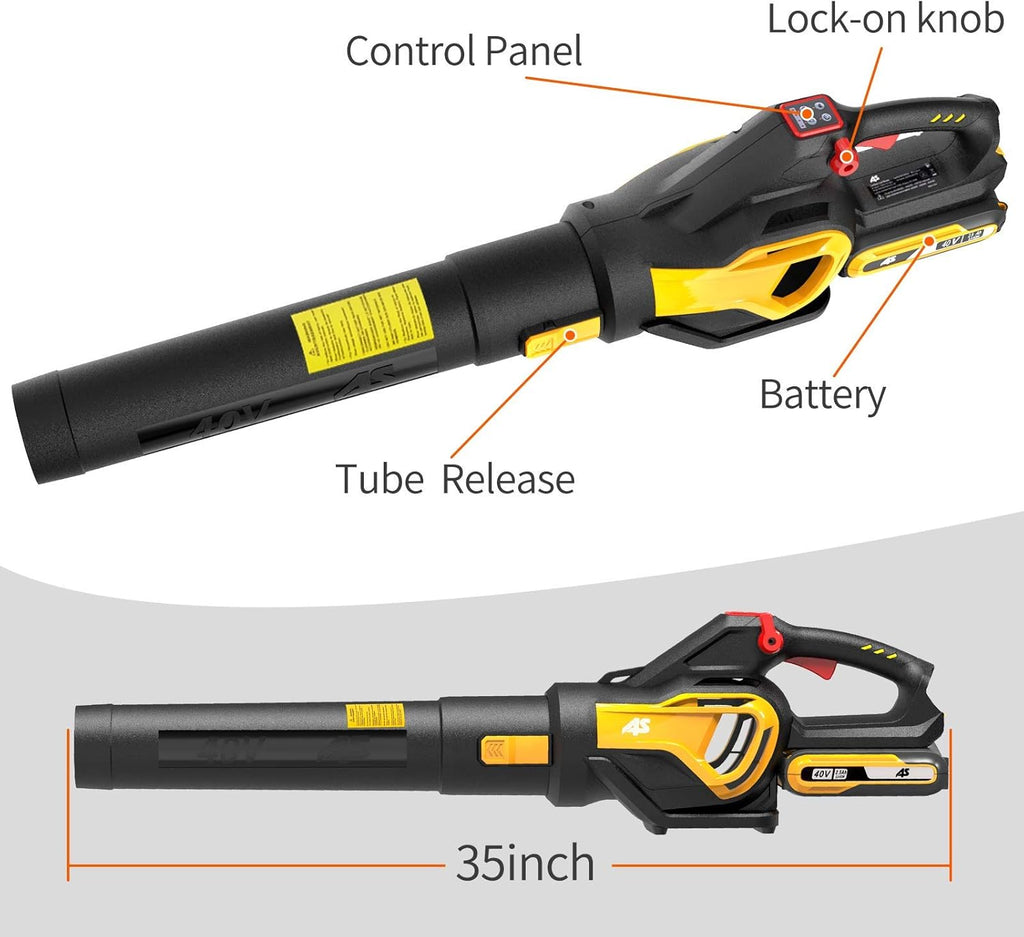 40V Cordless Leaf Blower with 2.5 Ah Battery & Charger, 530CFM E553