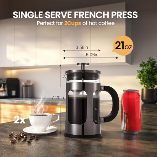 1 Liter French Press Coffee Maker Borosilicate Glass Stainless Steel L891