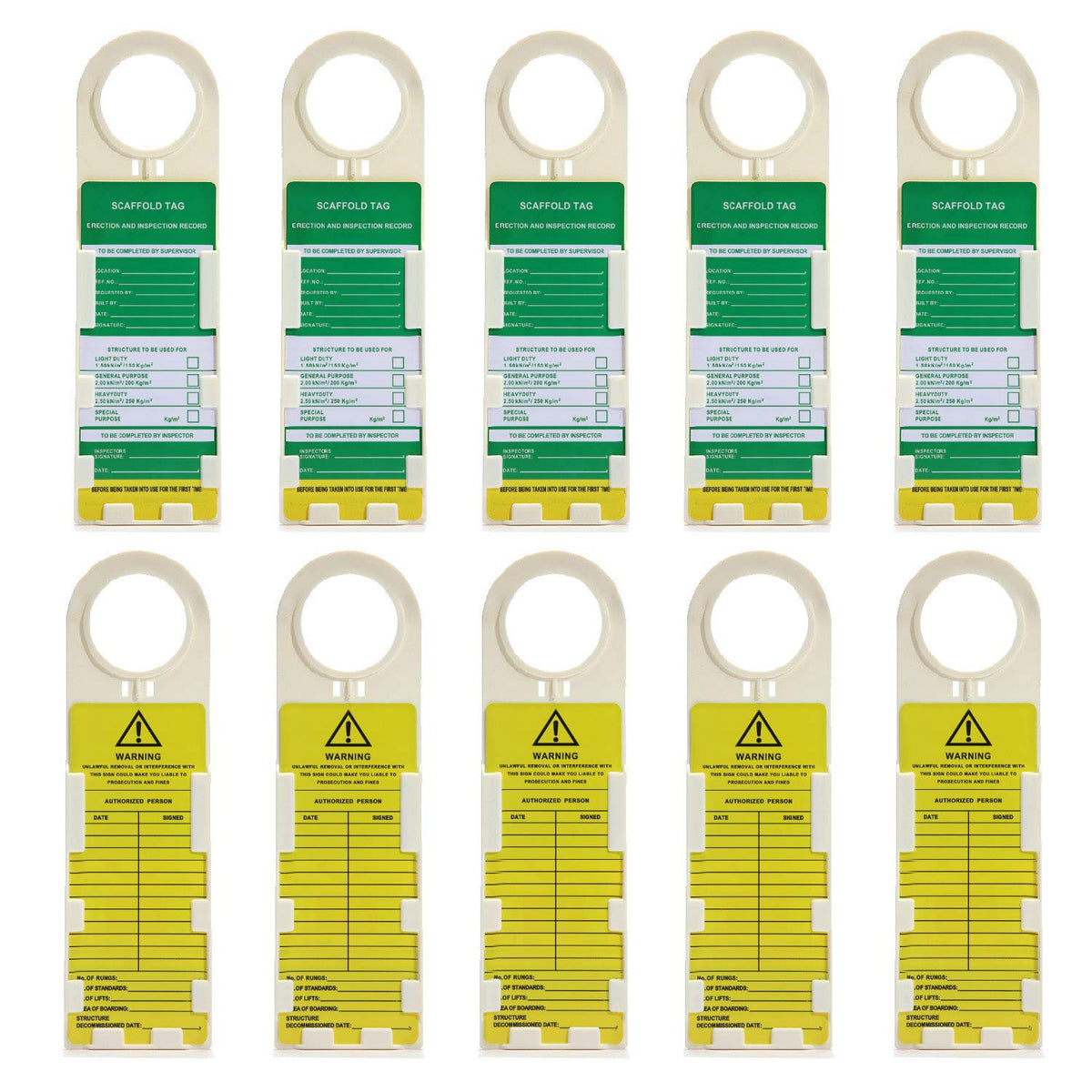 Scaffold Safety Inspection Tags 10 Pcs H239