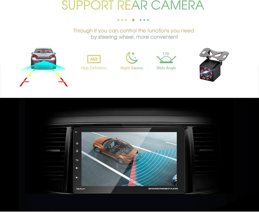 Single Din Car Stereo with 9 Inch Touch Screen and Backup Camera U10013