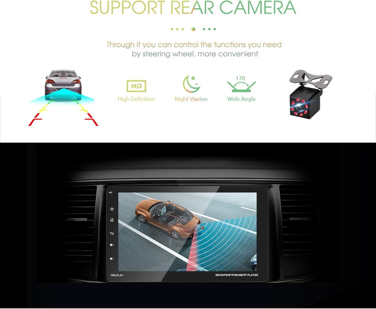 Single Din Car Stereo with 9 Inch Touch Screen and Backup Camera U10013