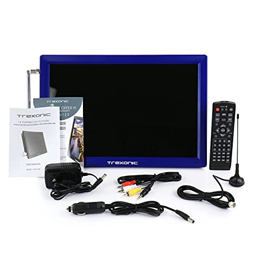 14 Inch Portable Rechargeable LED TV with HDMI, USB, and Built-in Digital Tuner W97833