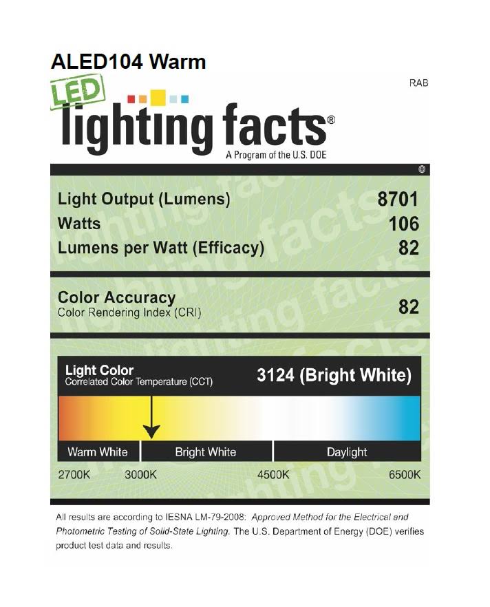 Bronze Area Light 104W Warm LED C6790