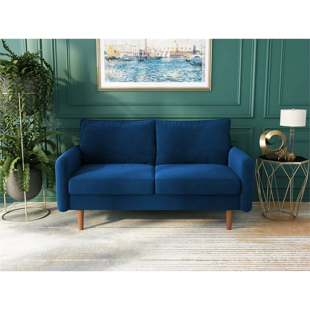 Space Blue Velvet Loveseat Q448431