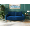 Space Blue Velvet Loveseat Q448431