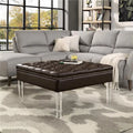 Espresso Oversized Faux Leather Tufted Ottoman M116618