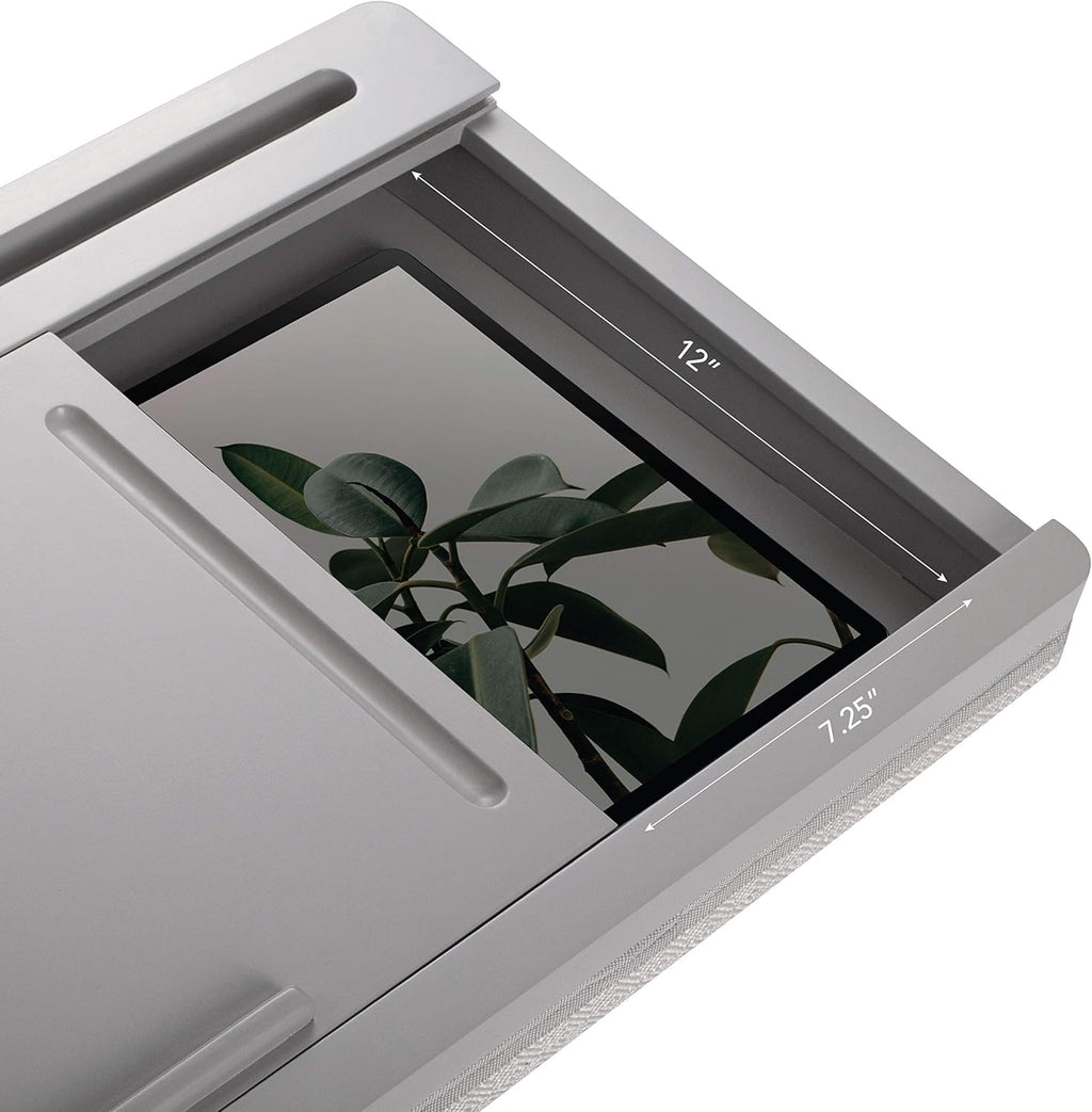 Calming Gray Storage Lap Desk with Sliding Lid U774119